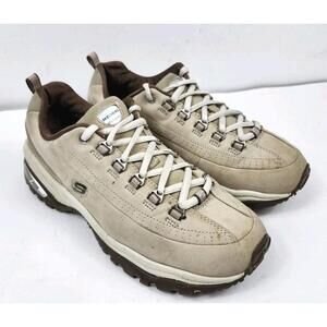 Skechers Premium Womens 8.5 M Sneakers Casual Walking Shoes Beige Leather
